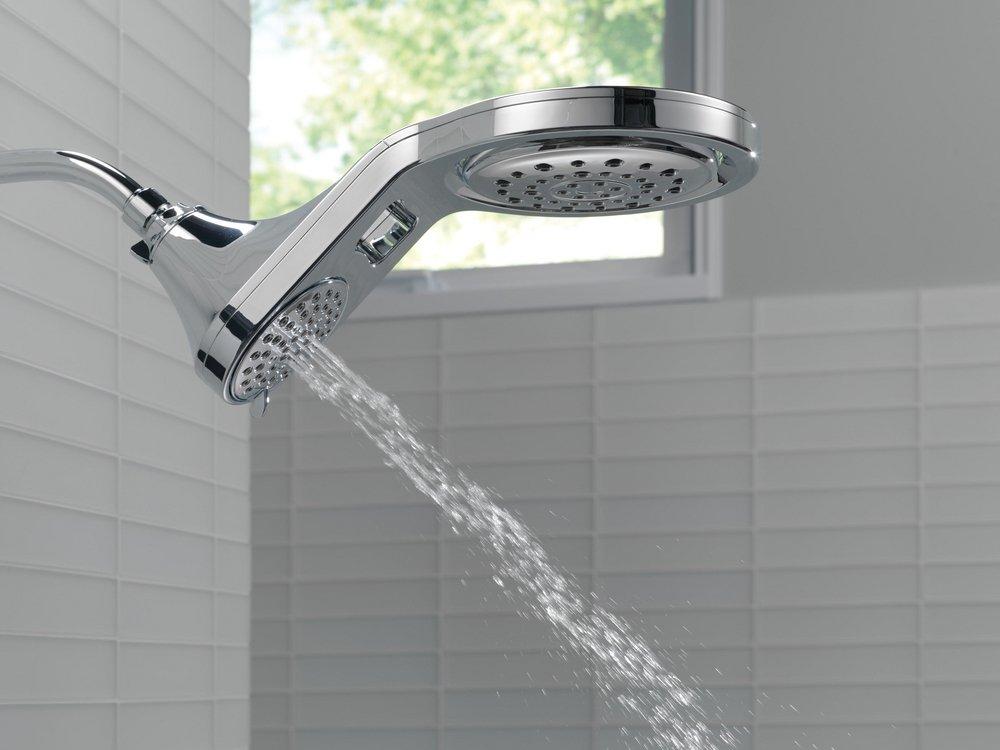 Delta Faucet Chrome Multi Function Full Body, Full Spray w/ Massage, Massaging, Pause and Shampoo Rinsing Showerhead 