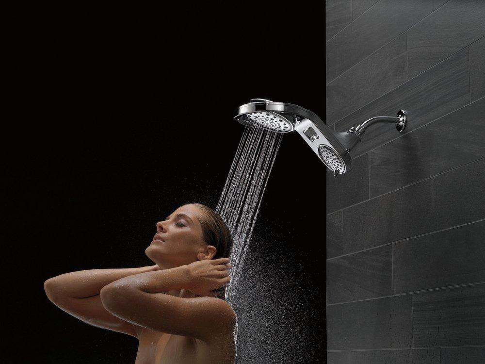 Delta Faucet Chrome Multi Function Full Body, Full Spray w/ Massage, Massaging, Pause and Shampoo Rinsing Showerhead 
