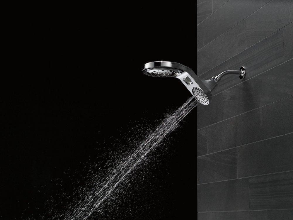 Delta Faucet Chrome Multi Function Full Body, Full Spray w/ Massage, Massaging, Pause and Shampoo Rinsing Showerhead 