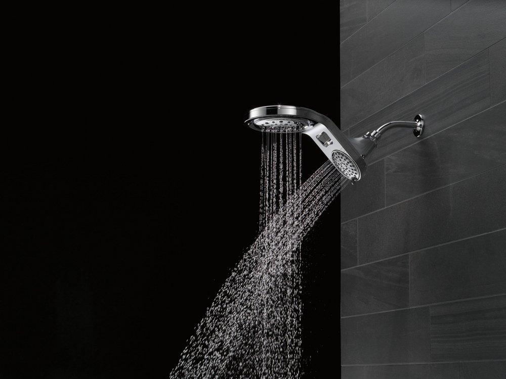 Delta Faucet Chrome Multi Function Full Body, Full Spray w/ Massage, Massaging, Pause and Shampoo Rinsing Showerhead 