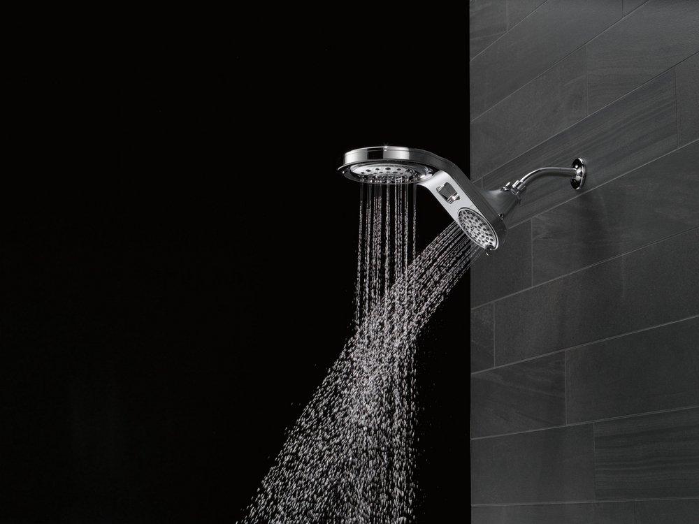 Delta Faucet Chrome Multi Function Full Body, Full Spray w/ Massage, Massaging, Pause and Shampoo Rinsing Showerhead 