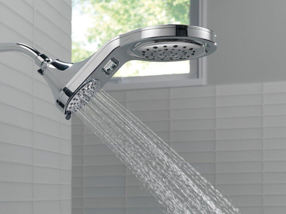 Delta Faucet Chrome Multi Function Full Body, Full Spray w/ Massage, Massaging, Pause and Shampoo Rinsing Showerhead 