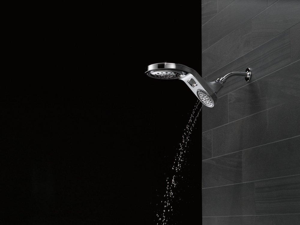 Delta Faucet Chrome Multi Function Full Body, Full Spray w/ Massage, Massaging, Pause and Shampoo Rinsing Showerhead 