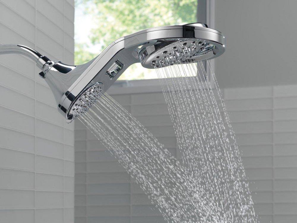 Delta Faucet Chrome Multi Function Full Body, Full Spray w/ Massage, Massaging, Pause and Shampoo Rinsing Showerhead 