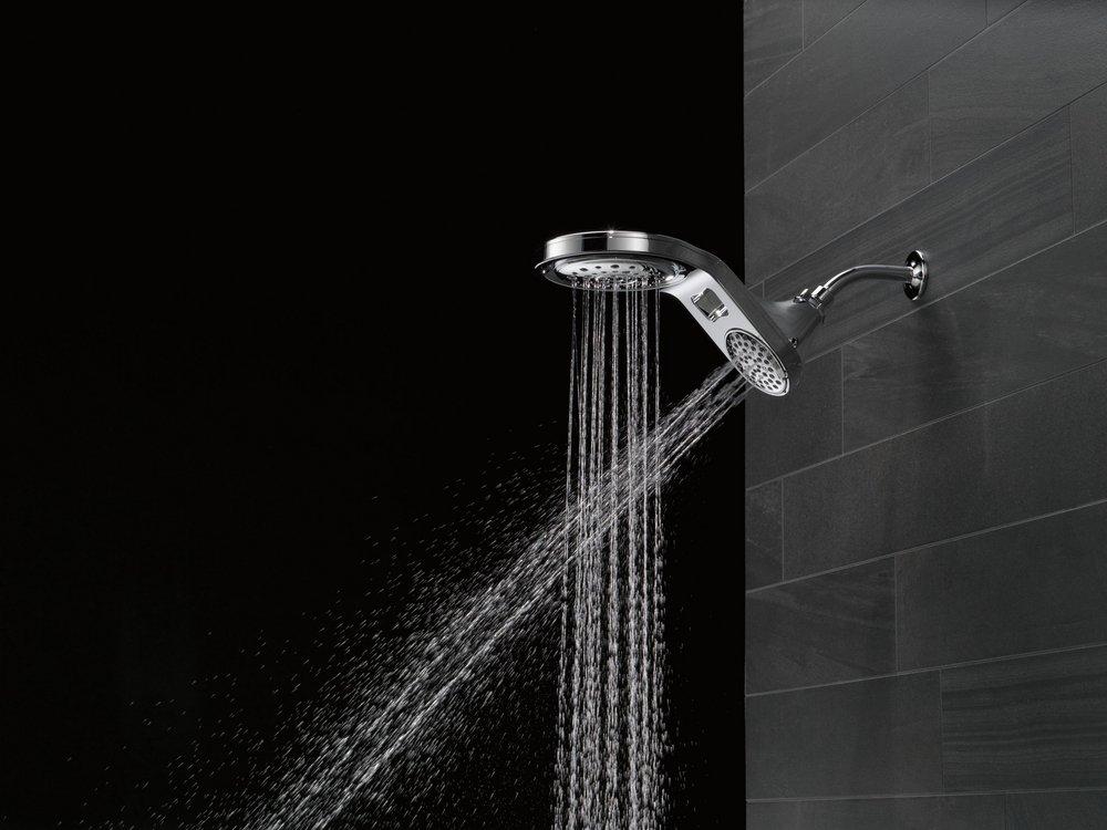 Delta Faucet Chrome Multi Function Full Body, Full Spray w/ Massage, Massaging, Pause and Shampoo Rinsing Showerhead 
