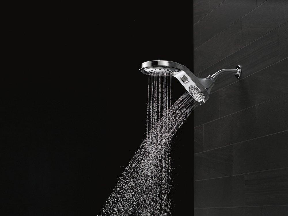 Delta Faucet Chrome Multi Function Full Body, Full Spray w/ Massage, Massaging, Pause and Shampoo Rinsing Showerhead 