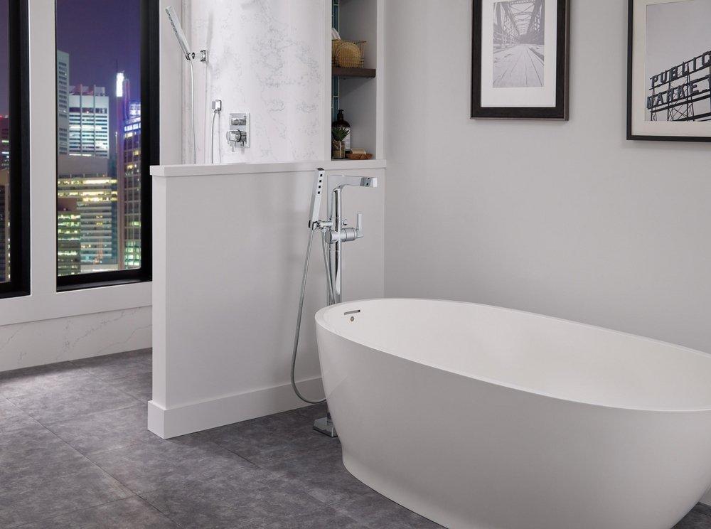 Delta Faucet Chrome Single Lever Handle Floor Mount Filler Trim Only 