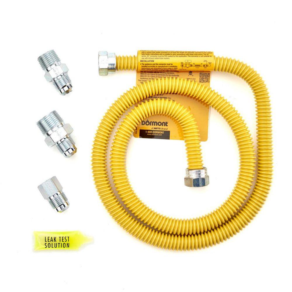 Dormont Yellow 1/2 x 3/8 in. MIP x FIP Gas Appliance Connector in Yellow 
