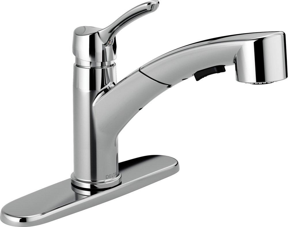 Delta Faucet Chrome Single Handle Pull Out Kitchen Faucet 