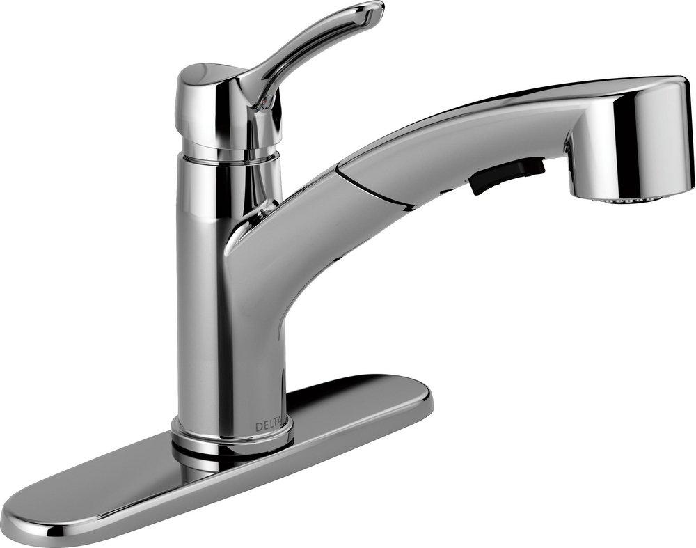 Delta Faucet Chrome Single Handle Pull Out Kitchen Faucet 