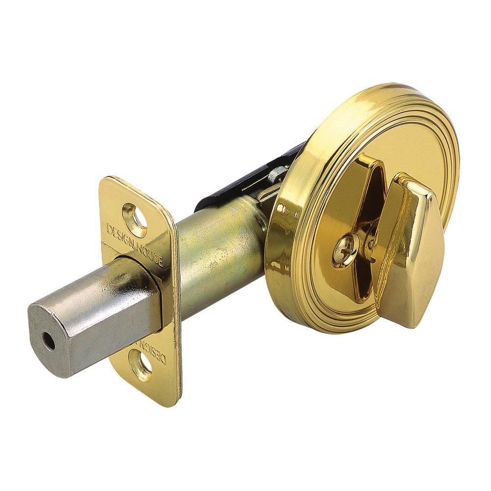 Design House Polished Brass Single Sided Deadbolt 