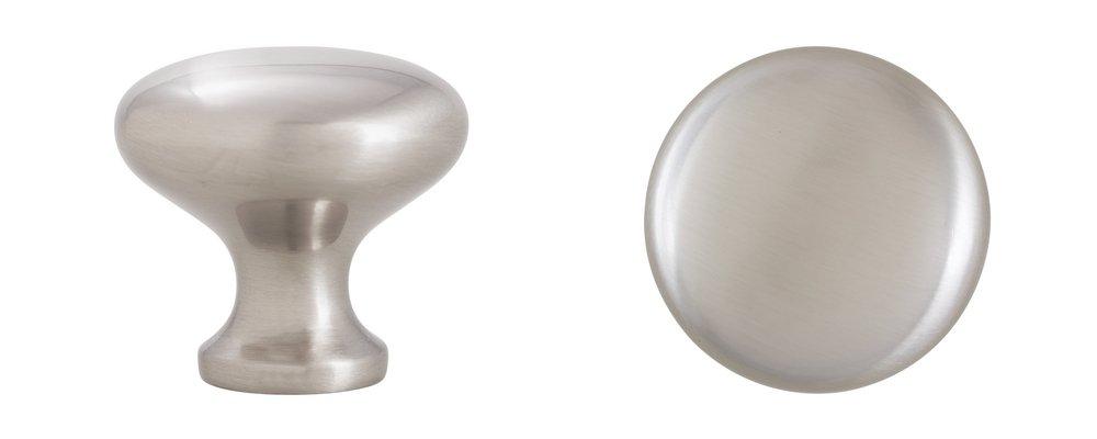 Design House Satin Nickel 1-1/4 in. Mushroom Cabinet Knob 25 Pack 