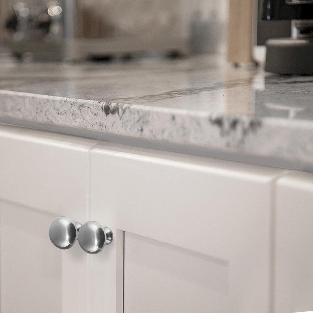 Design House Satin Chrome 1-1/4 in. Mushroom Cabinet Knob 5 Pack 