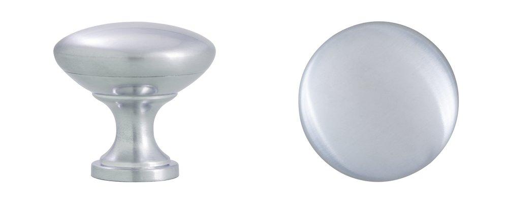 Design House Satin Chrome 1-1/4 in. Mushroom Cabinet Knob 5 Pack 