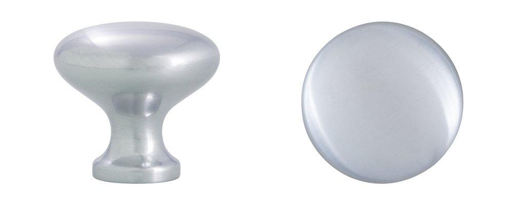 Design House Satin Chrome 1-1/4 in. Mushroom Cabinet Knob 25 Pack 