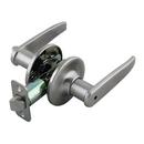 Bed and Bath Door Lever in Satin Nickel