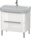Floor Mount Vanity with 2 Drawers in White High Gloss