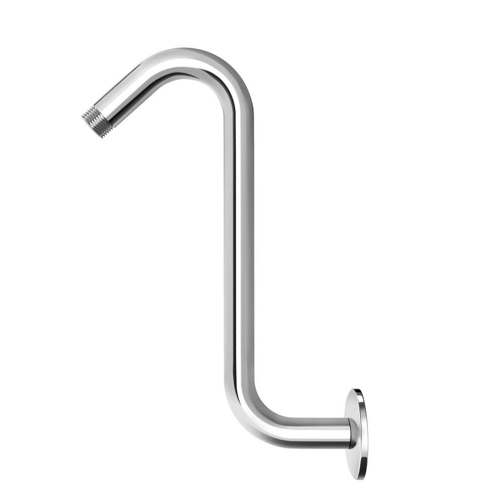 PROFLO&reg; Chrome 11 x 1/2 in. NPT Shower Arm Riser and Flange 