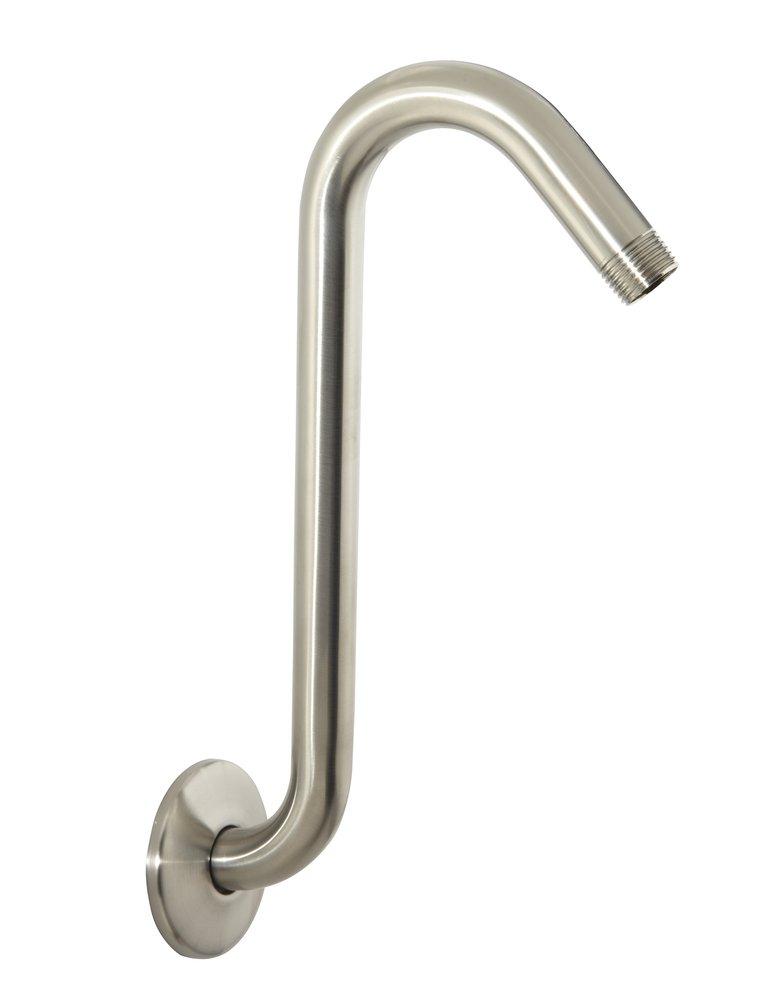 PROFLO&reg; Brushed Nickel 11 x 1/2 in. NPT Shower Arm Riser and Flange 