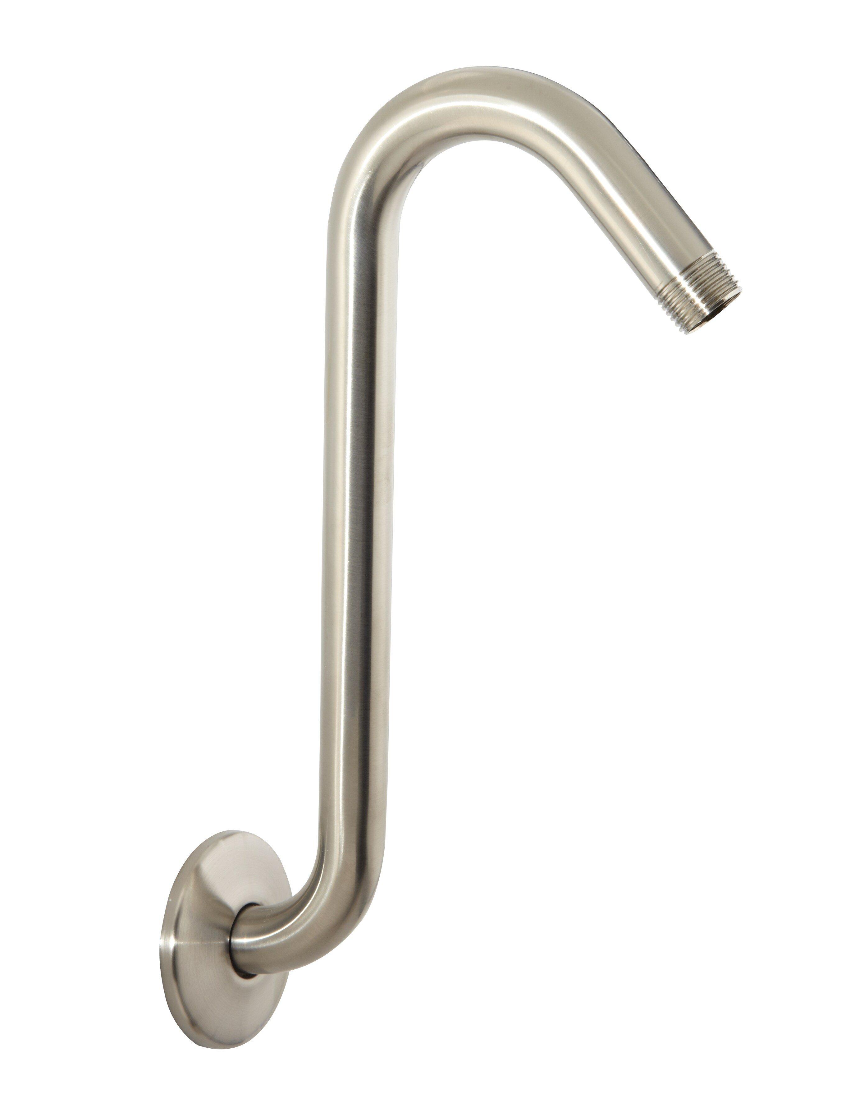 PROFLO&reg; Brushed Nickel 11 x 1/2 in. NPT Shower Arm Riser and Flange 