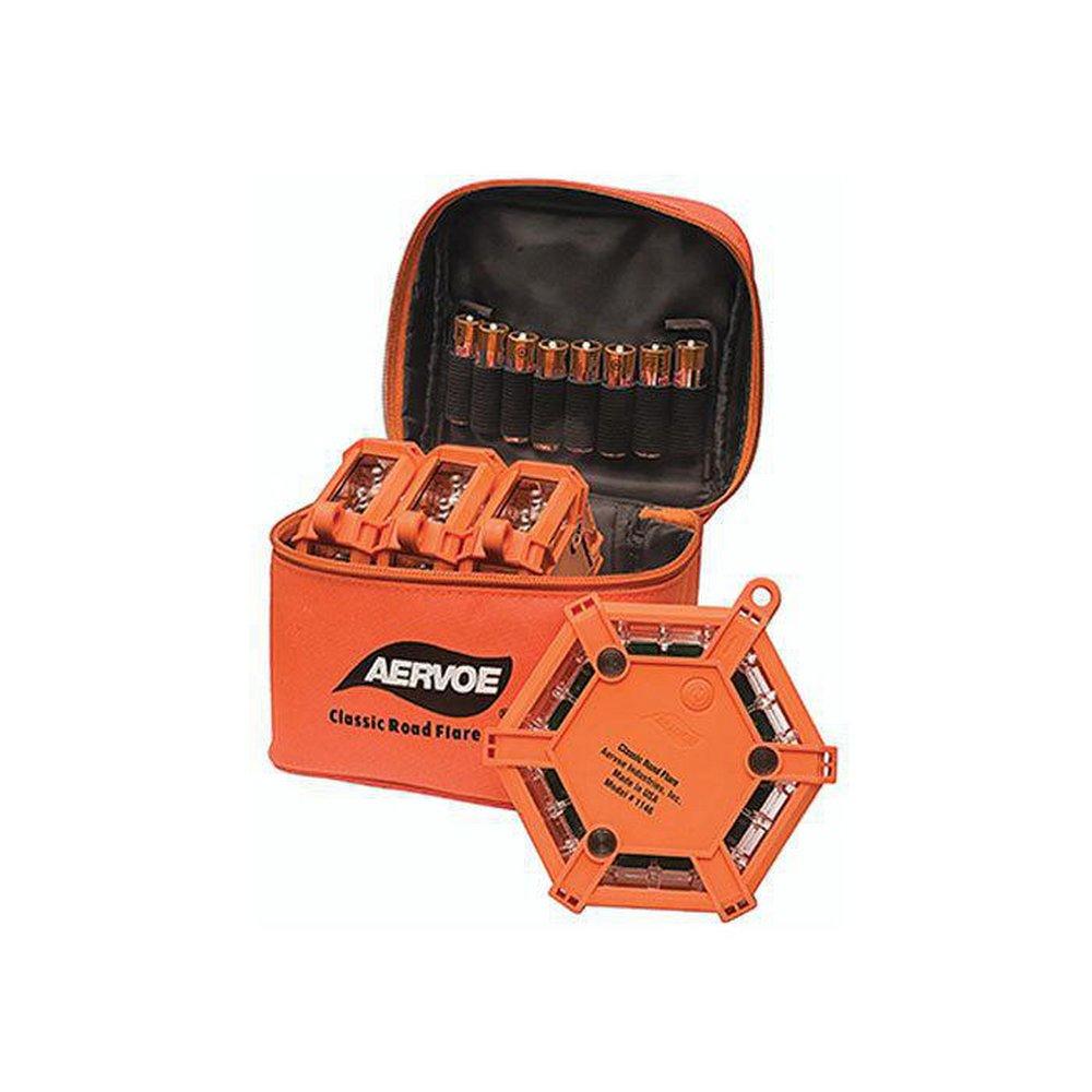 Aervoe Industries Safety Orange LED Road Flare Kit 
