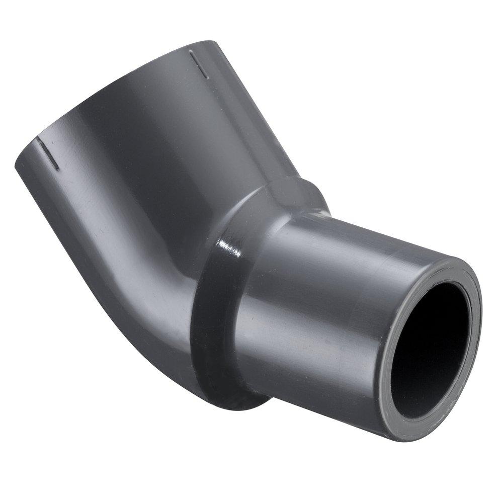 Grey Spigot x Socket Schedule 80 PVC 45 Degree Elbow 