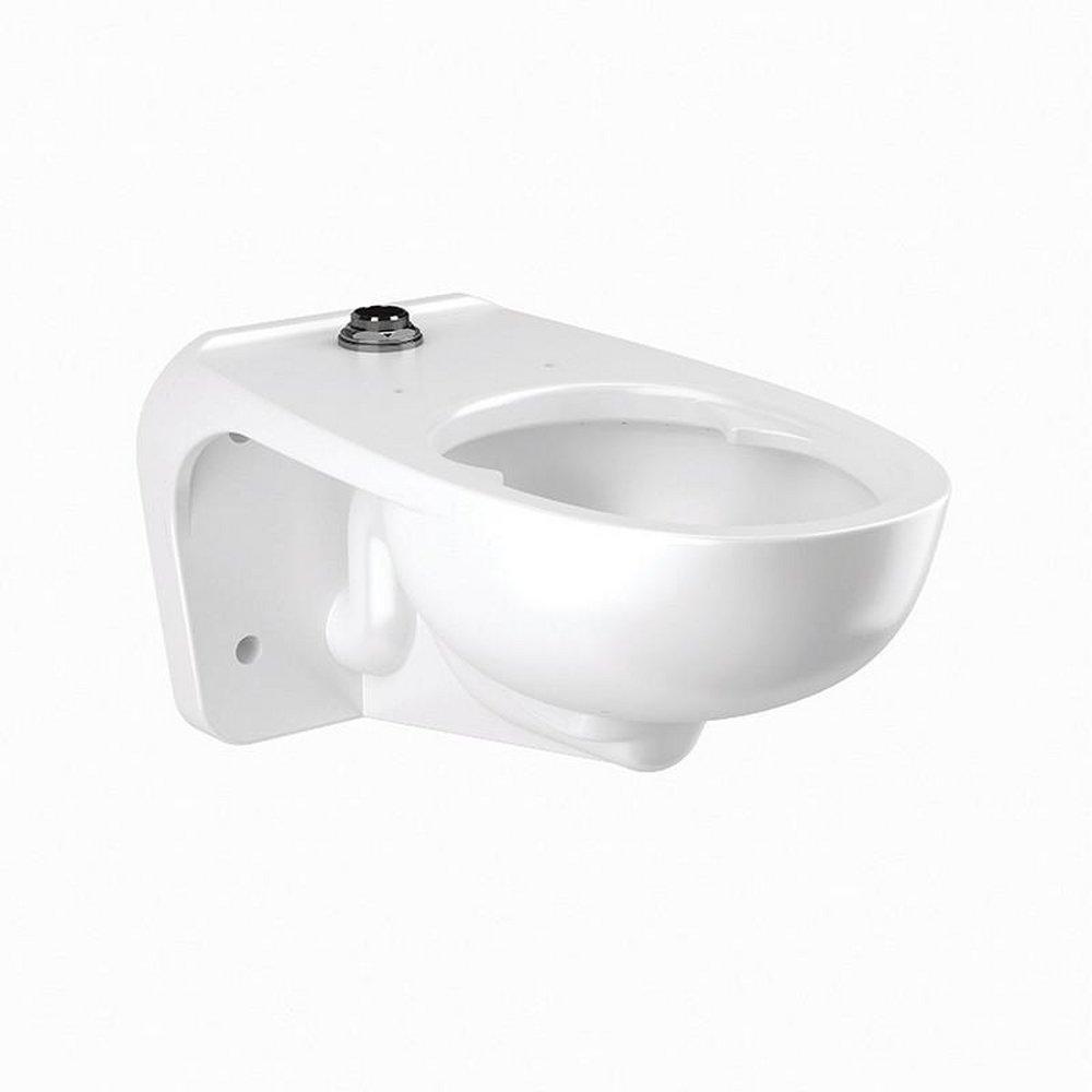 Sloan Valve White Elongated Wall Mount Toilet 