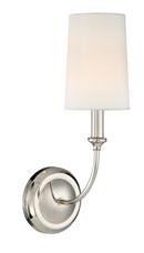 15-3/4 in. 60W 1-Light Candelabra E-26 Base Outdoor Wall Sconce in Polished Nickel