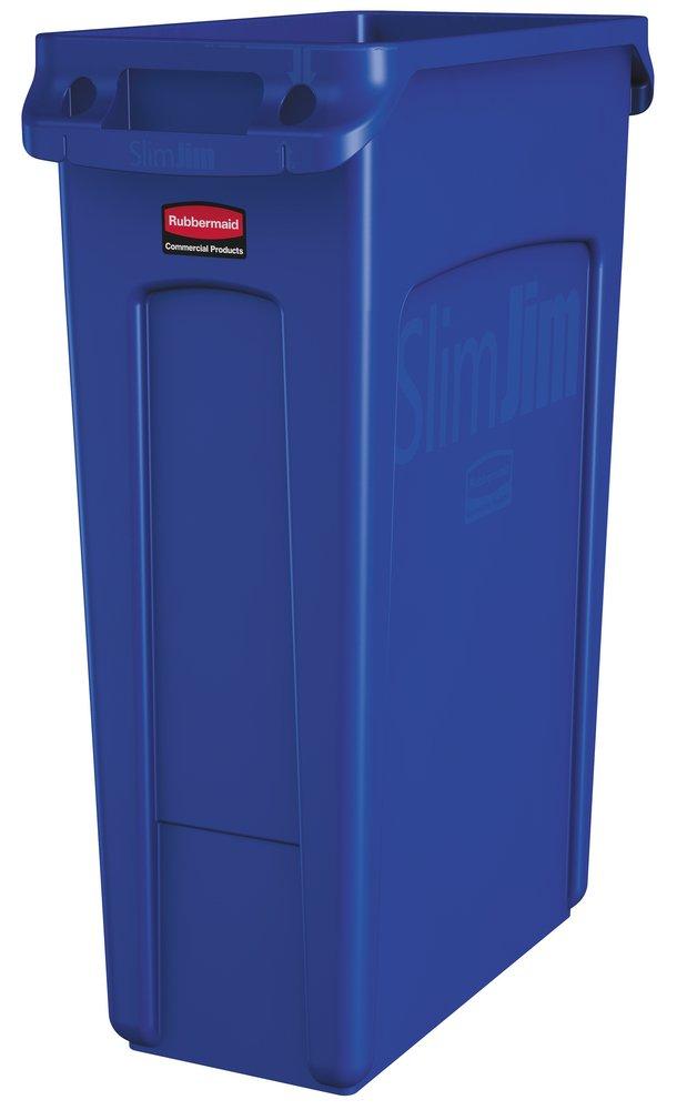 Rubbermaid Blue 30 x 22 x 11 in. 23 gal Resin Waste Trash Container 