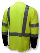 Radians Hi-Viz Green Polyester Birdseye Mesh Long Sleeve T-shirt in Hi-Viz Green and Black 
