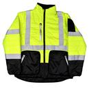 Radians Hi-Viz Green Quilted Reversible Jacket with Zip-Off Sleeve 