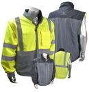 Radians Hi-Viz Green Reversible Windbreaker with Zip-Off Sleeve 