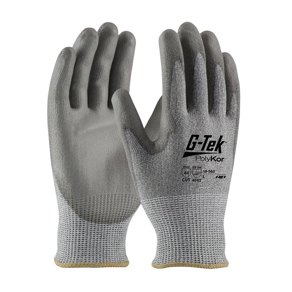 G-Tek&reg; PolyKor&reg; Grey Fiber and Plastic Seamless Knit Blended Glove 