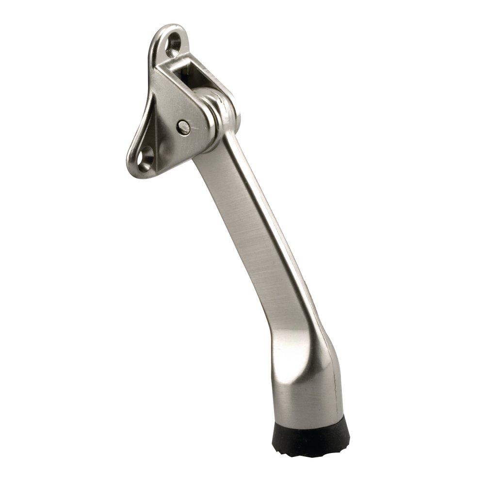 Satin Nickel 4 in. Zinc Die Cast Rubber Kickdown Door Stop 