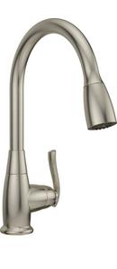 PROFLO&reg; Brushed Nickel Single Handle Pull Down Kitchen Faucet with Two-Function Spray 