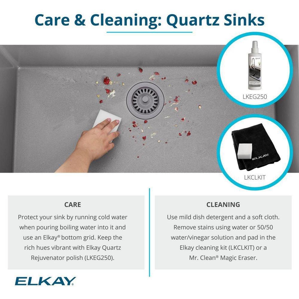 Elkay White 15-3/4 x 15-3/4 in. Dual Mount Quartz Bar Sink 