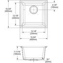 Elkay White 15-3/4 x 15-3/4 in. Dual Mount Quartz Bar Sink 