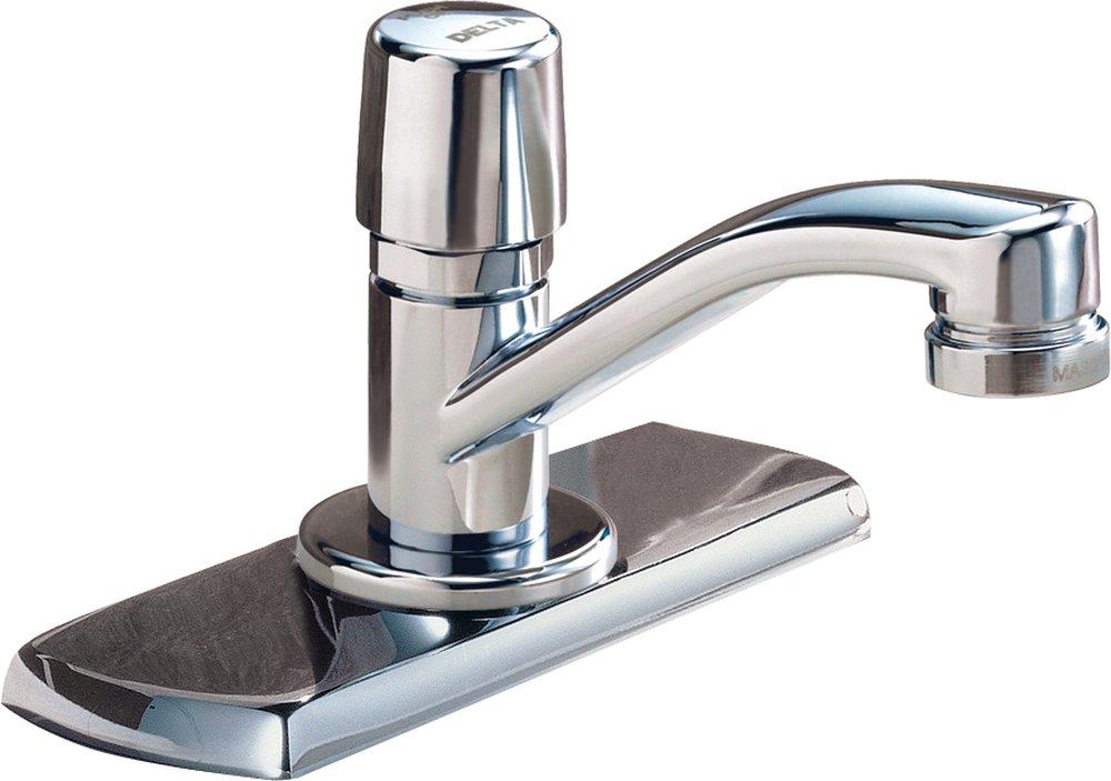 Delta Faucet Chrome Single Handle Metering Deck Mount Service Faucet 