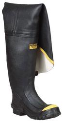 Size 9 Rubber Knee Boot with Steel Toe in Black