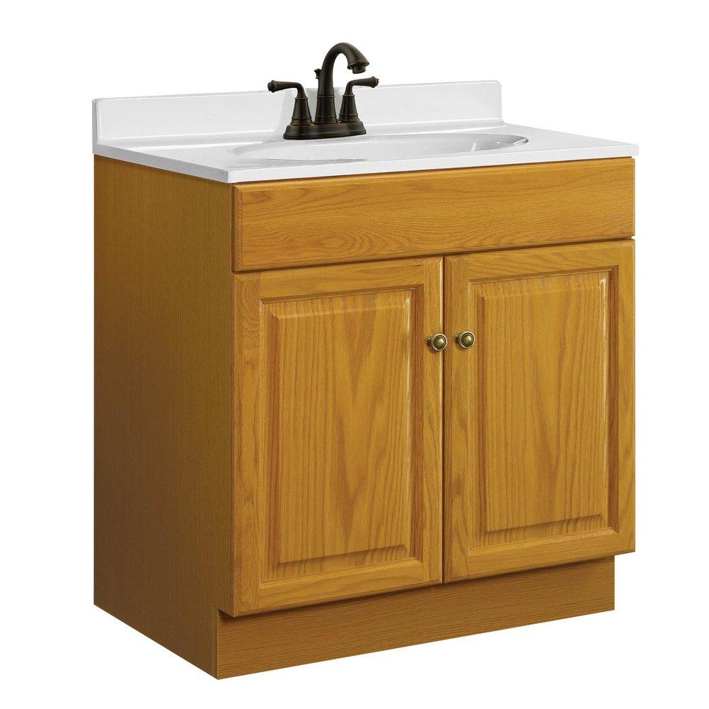 Design House Honey Oak 31-1/2 x 30 x 18 in. Vanity Base Cabinet 