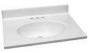 25 in x 19 in Single Bowl Cultured Marble Vanity Top in Solid White