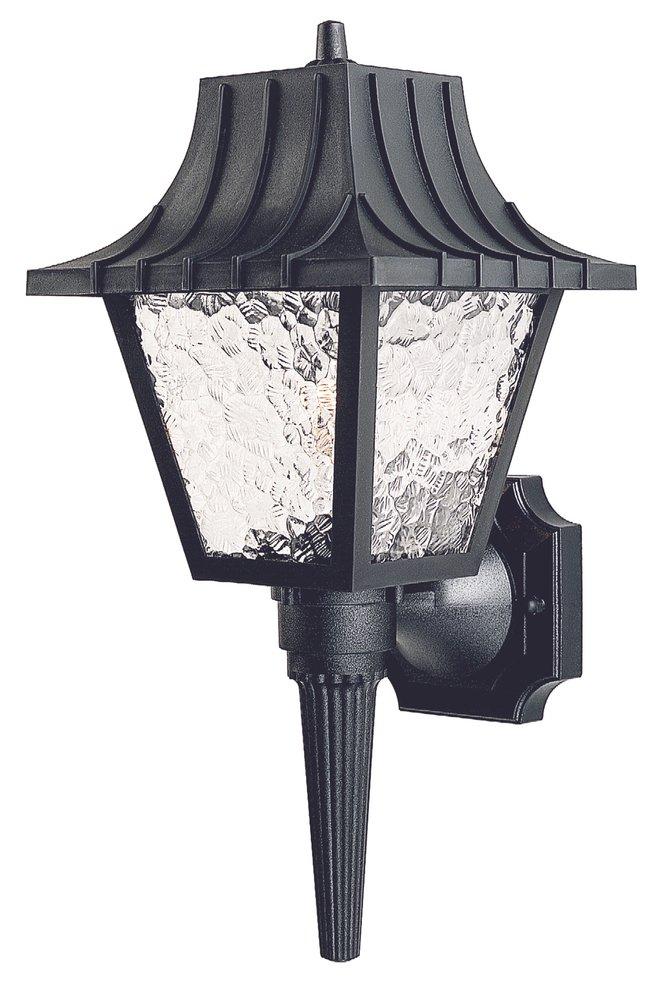 Liteco Black 1-Light 60W Exterior Wall Sconce with Clear Acrylic Glass 