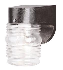 1-Light 60W Outdoor Wall Sconce with Clear Glass, Classic Design, Weather-Resistant in Black