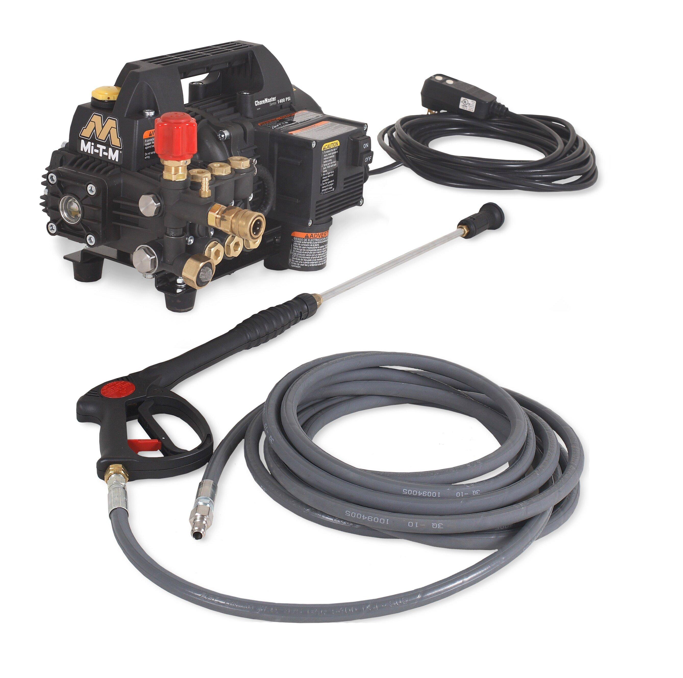 Mi-T-M Black Cold water electric pressure washer  1400 psi at 1.5 gpm  120 volt  13.5 amp. 
