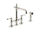 Two Handle Bridge Kitchen Faucet in Vibrant® Polished Nickel