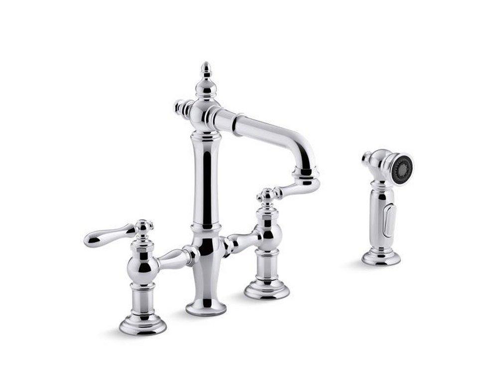 KOHLER Polished Chrome Two Lever Handle Bar Faucet 
