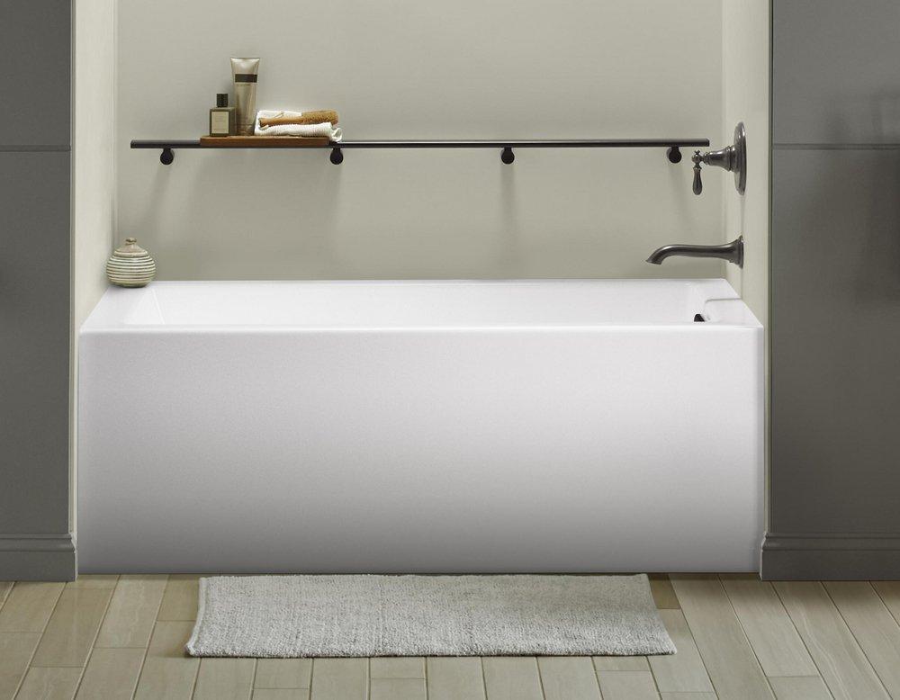 KOHLER White 60 x 30 in. Soaker Alcove Bathtub with Drain in White 