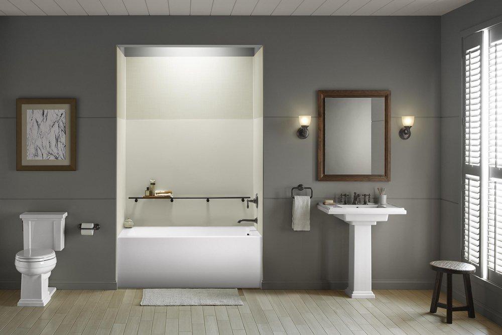 KOHLER White 60 x 30 in. Soaker Alcove Bathtub with Drain in White 
