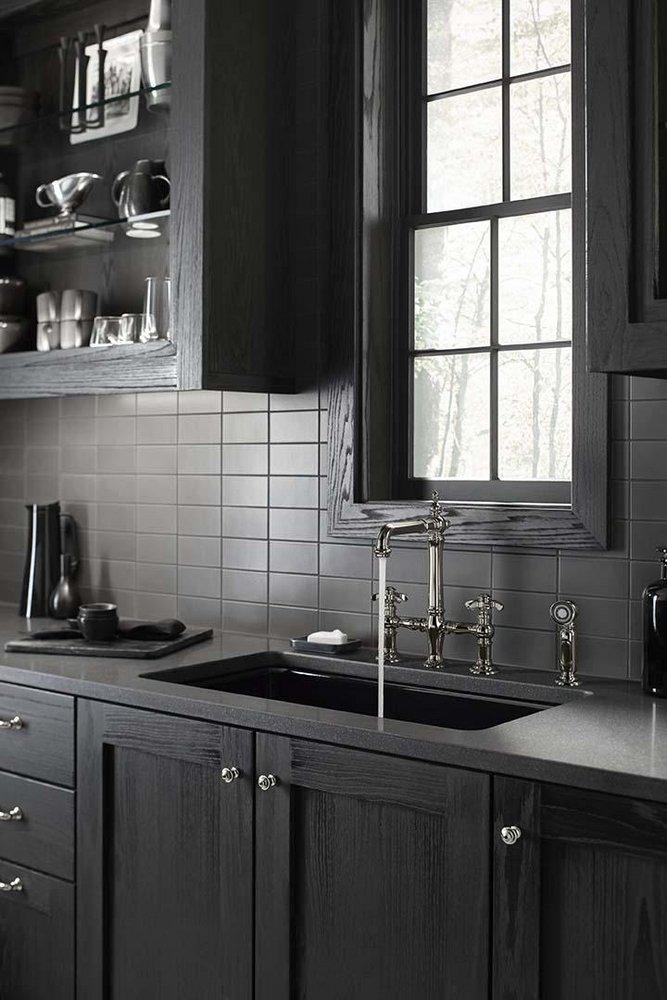 KOHLER Vibrant&reg; Polished Nickel Two Handle Bridge Kitchen Faucet 