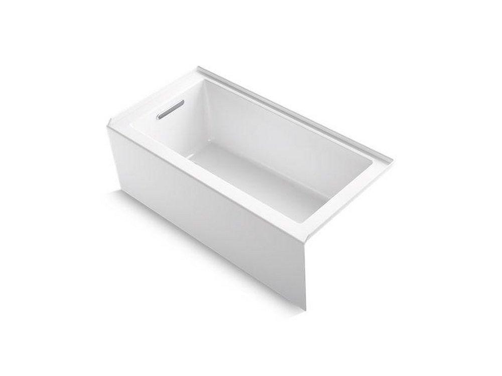 KOHLER White 60 x 30 in. Soaker Alcove Bathtub with Drain in White 
